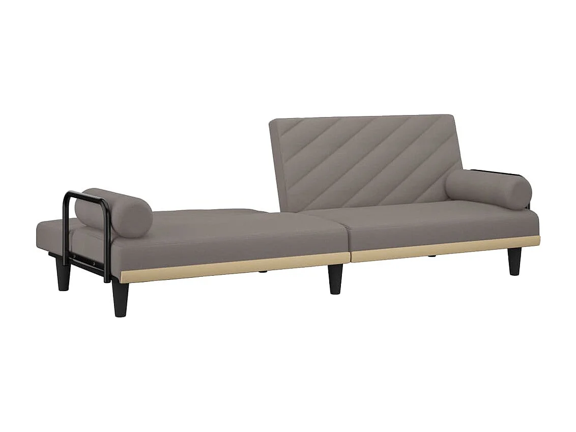 Canapé-lit avec accoudoirs taupe tissu