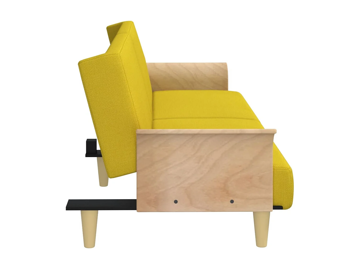 Schlafsofa mit Armlehnen Hellgelb Stoff