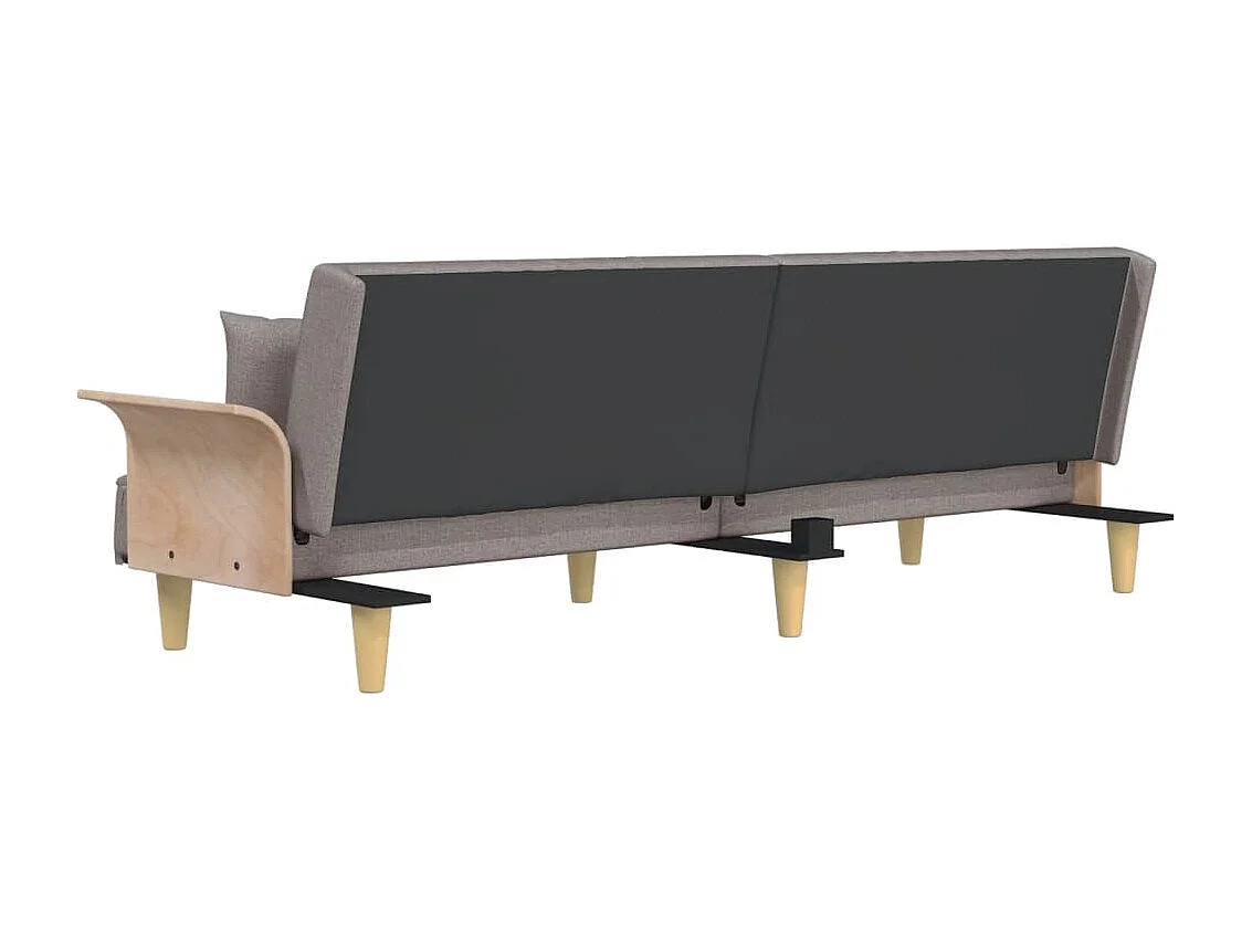 Slaapbank met armleuningen stof taupe