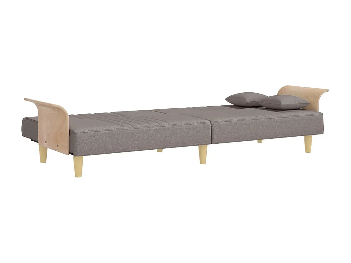 Sofá cama con reposabrazos tela gris taupe