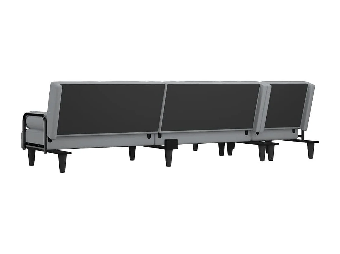 Canapé-lit en forme de L gris clair 260x140x70 cm tissu