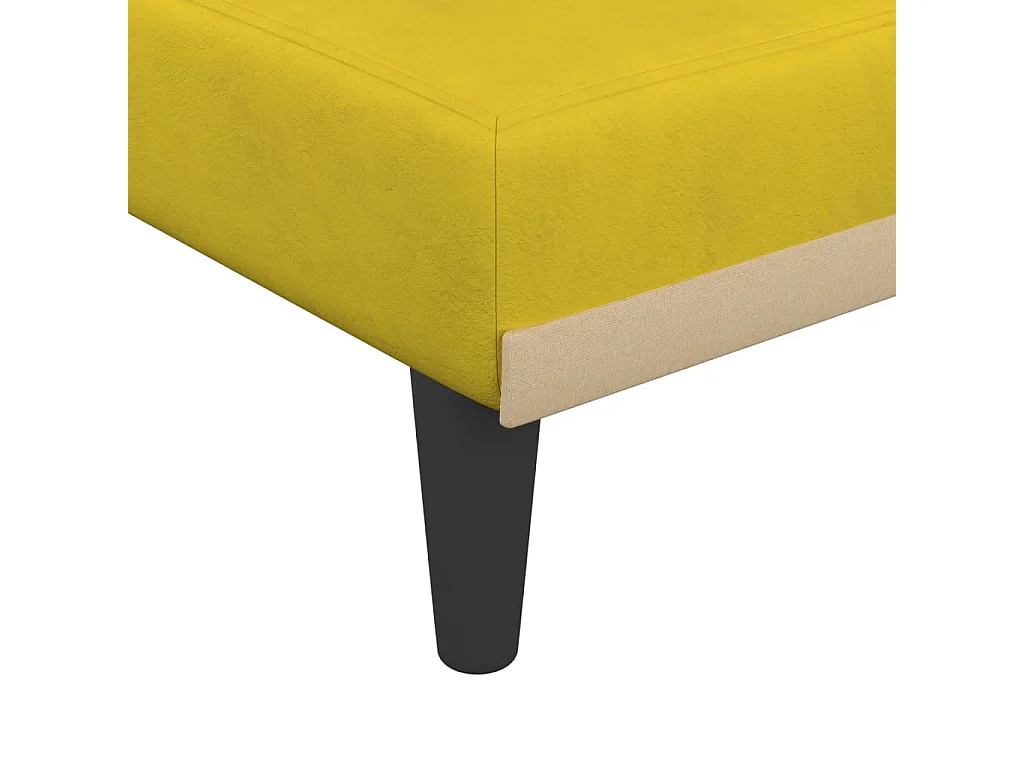 Divano Letto a L Giallo 271x140x70 cm in Velluto