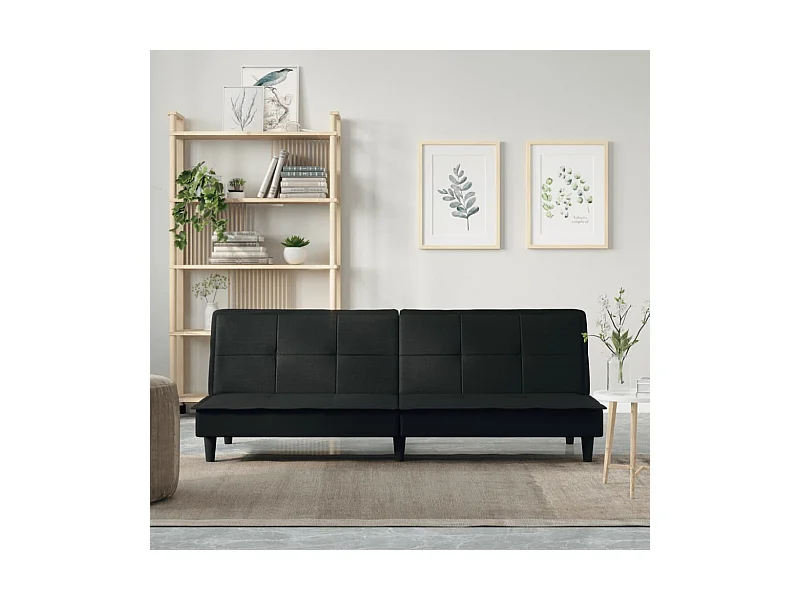 Sofá cama de tela negro