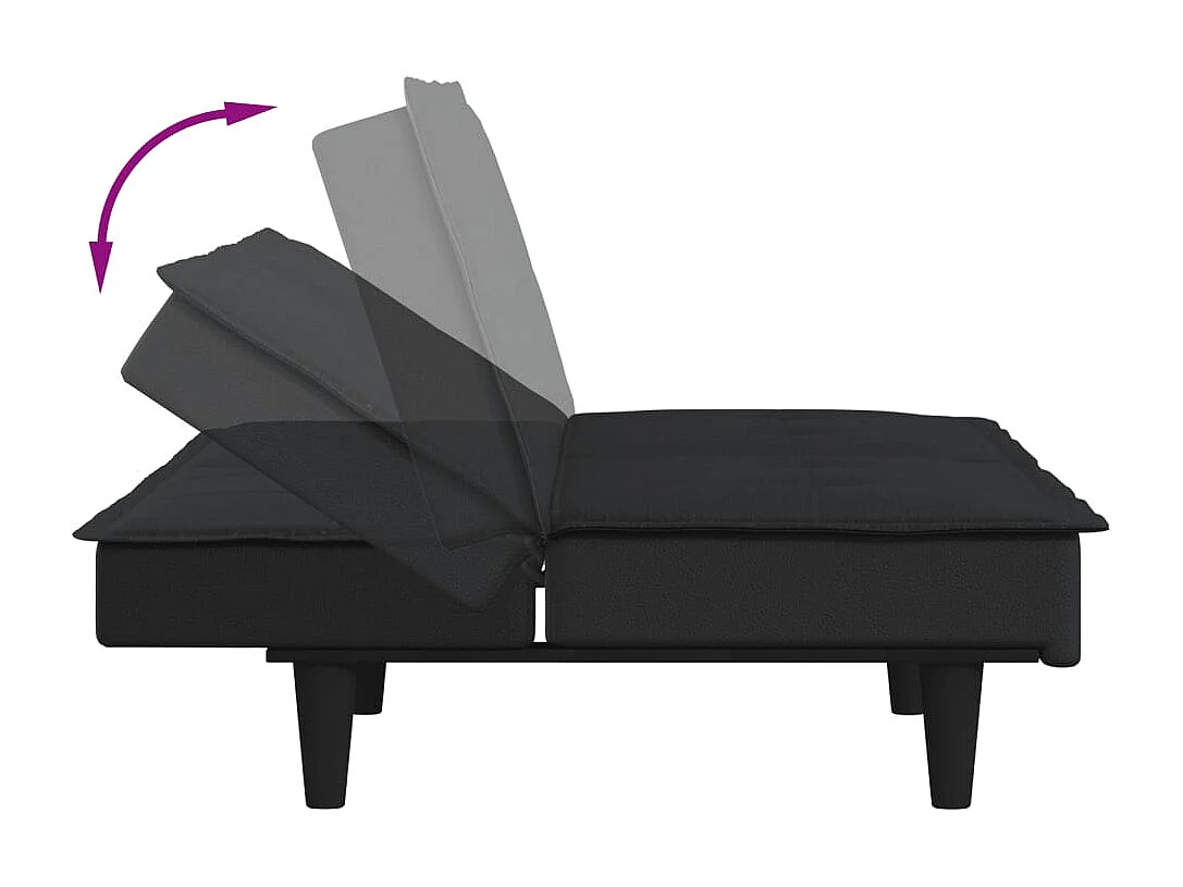 Canapé-lit noir tissu