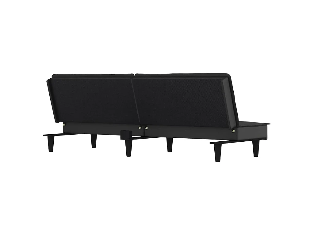 Canapé convertible clic-clac 2 places en tissu noir