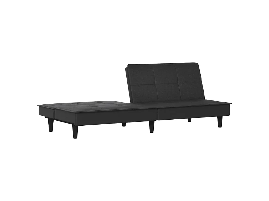 Canapé convertible clic-clac 2 places en tissu noir