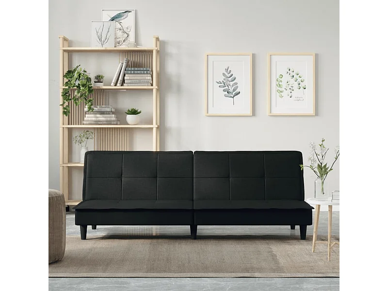 Schlafsofa Schwarz Stoff