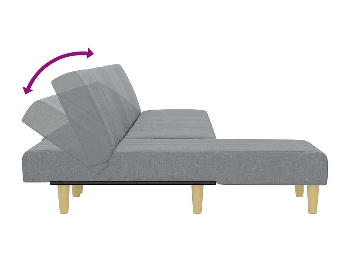 Schlafsofa in L-Form Hellgrau 255x140x70 cm Stoff