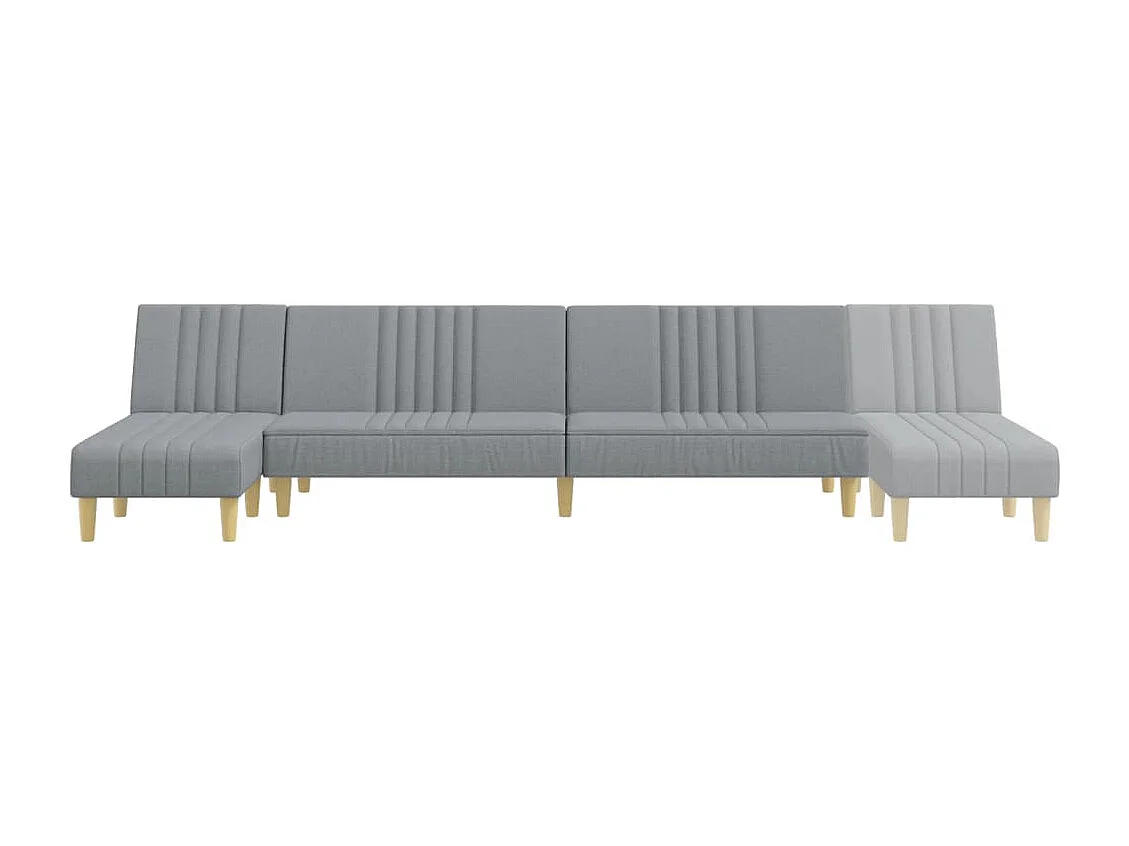 Schlafsofa in L-Form Hellgrau 255x140x70 cm Stoff