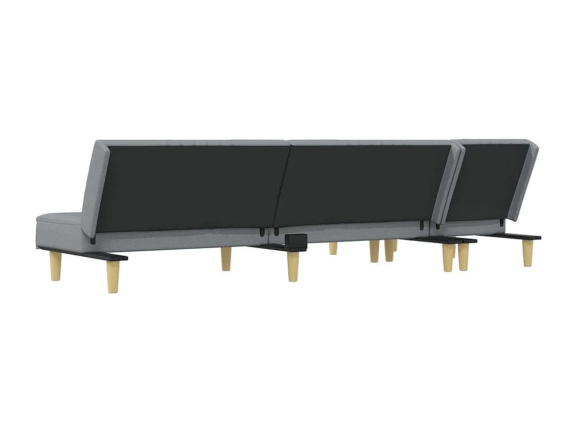 Divano Letto a L Grigio Chiaro 255x140x70 cm in Tessuto