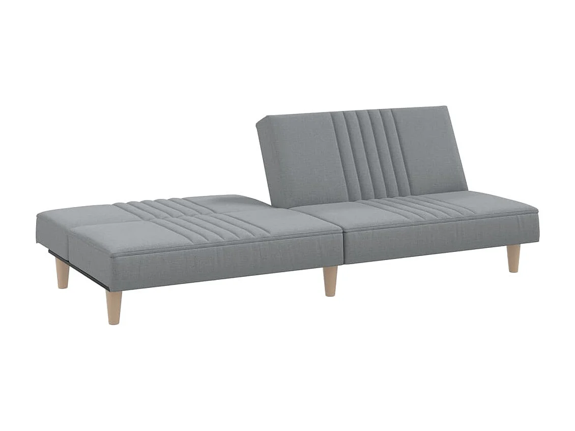 Sofá-cama tecido cinzento-claro