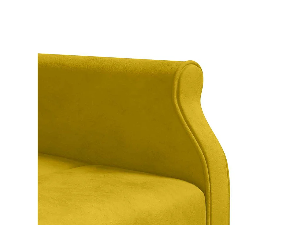 Canapé-lit en forme de L jaune 271x140x70 cm velours