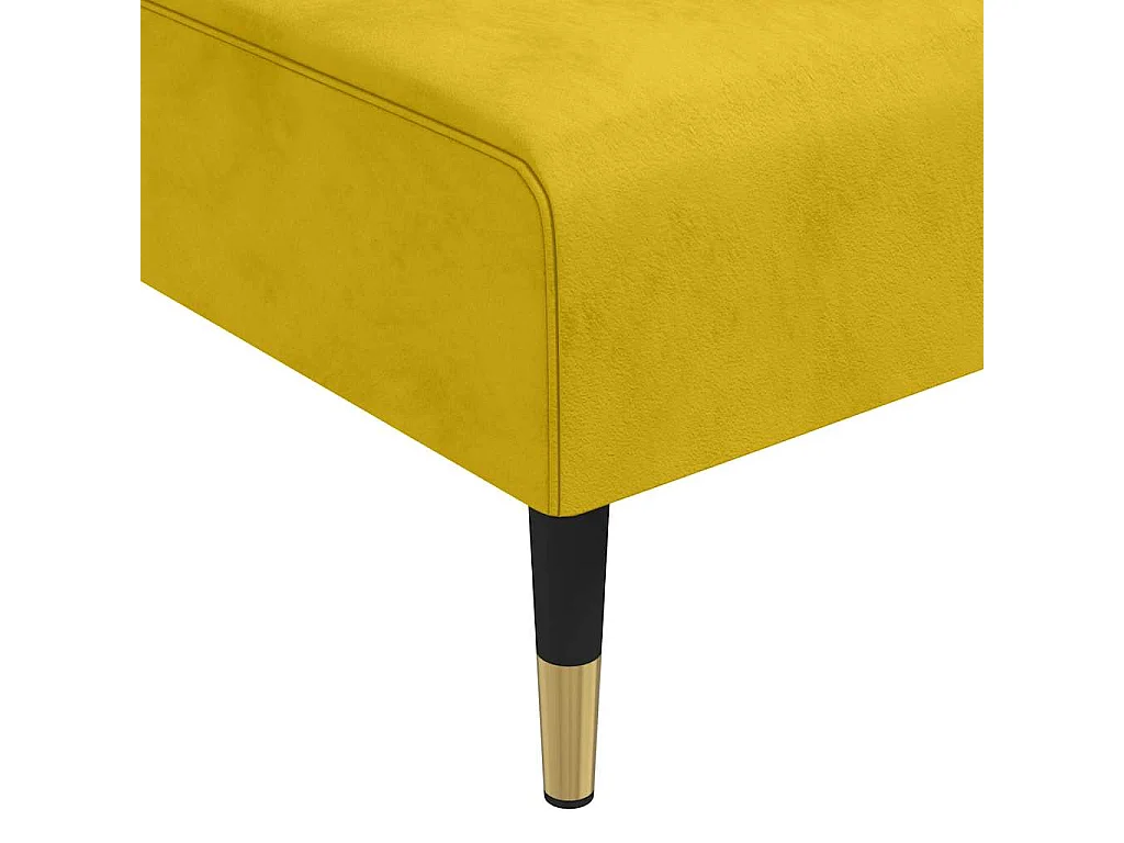 Sofá cama en forma de L terciopelo amarillo 271x140x70 cm