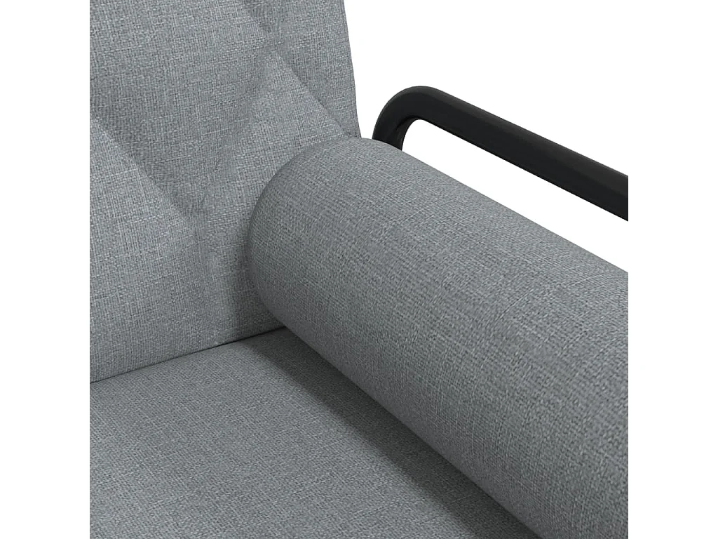 Canapé-lit avec accoudoirs gris clair tissu