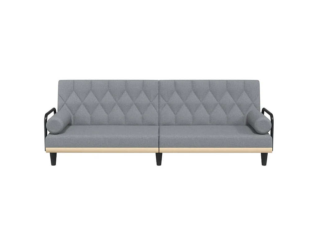 Canapé convertible clic-clac 2 places en tissu gris clair