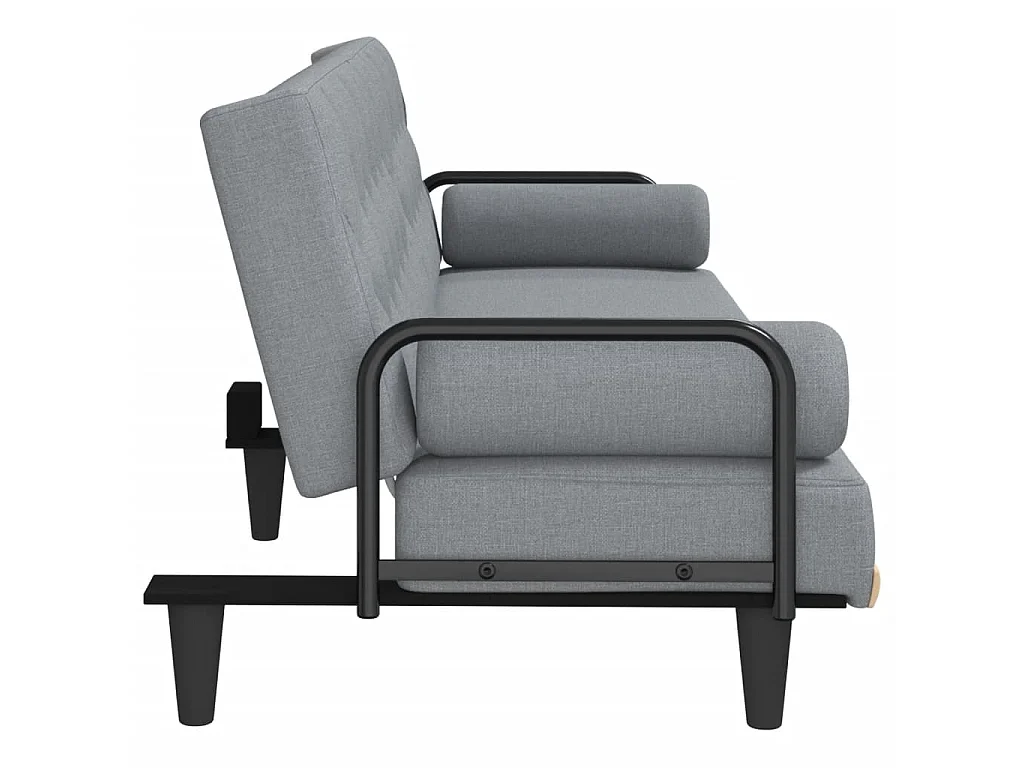 Canapé convertible clic-clac 2 places en tissu gris clair
