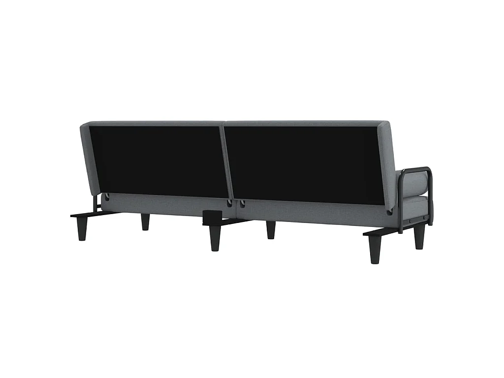 Canapé convertible clic-clac 2 places en tissu gris clair