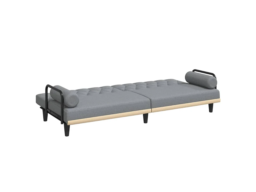 Canapé convertible clic-clac 2 places en tissu gris clair