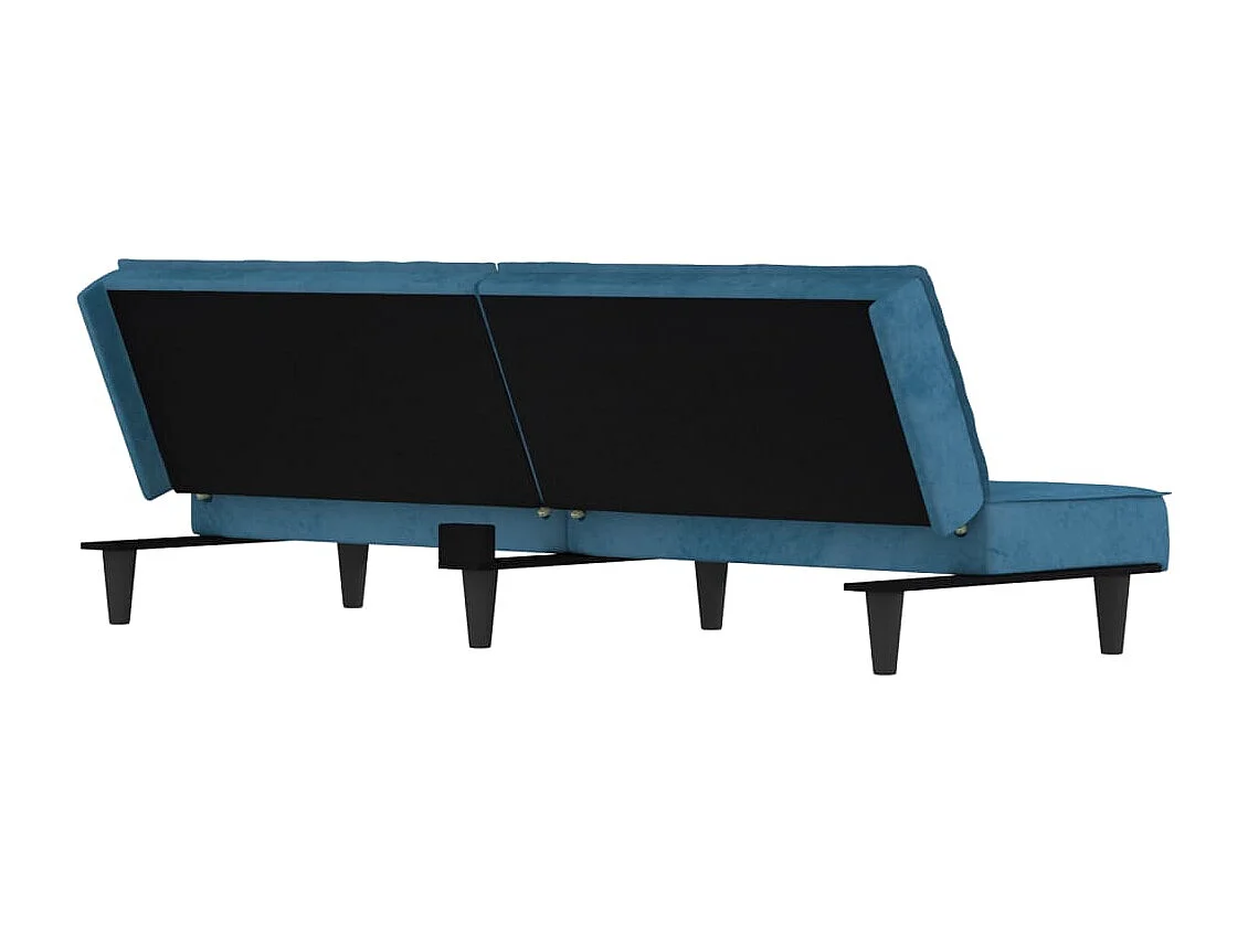 Slaapbank fluweel blauw