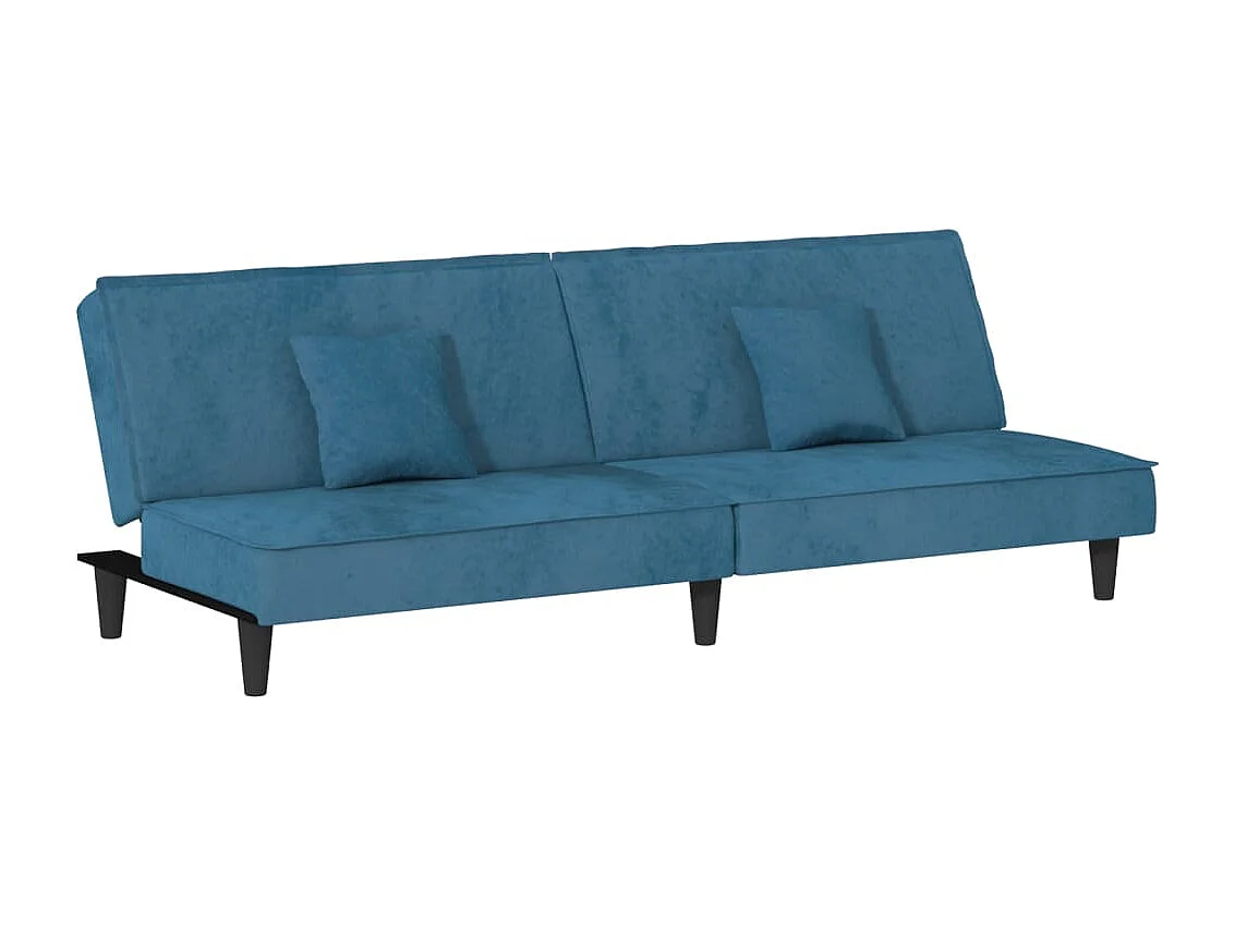 Schlafsofa Blau Samt