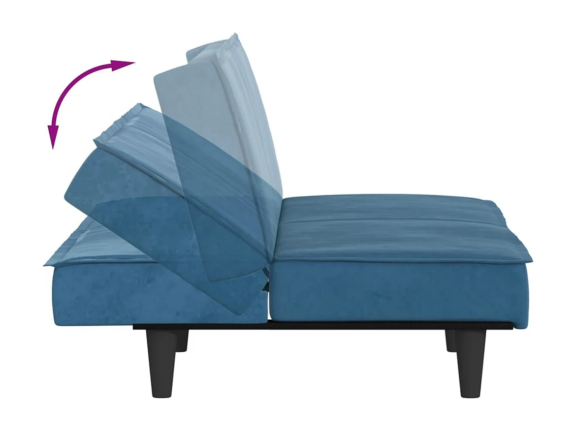 Schlafsofa Blau Samt