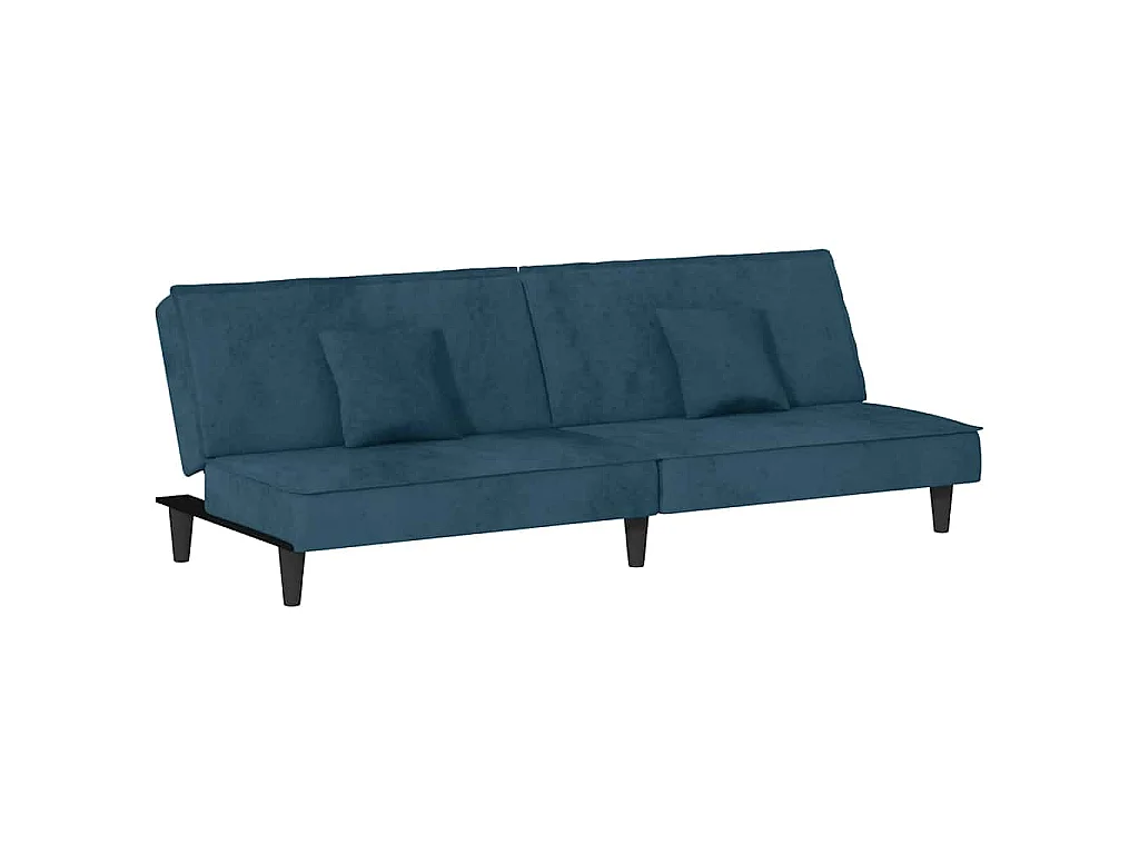 Canapé-lit bleu velours