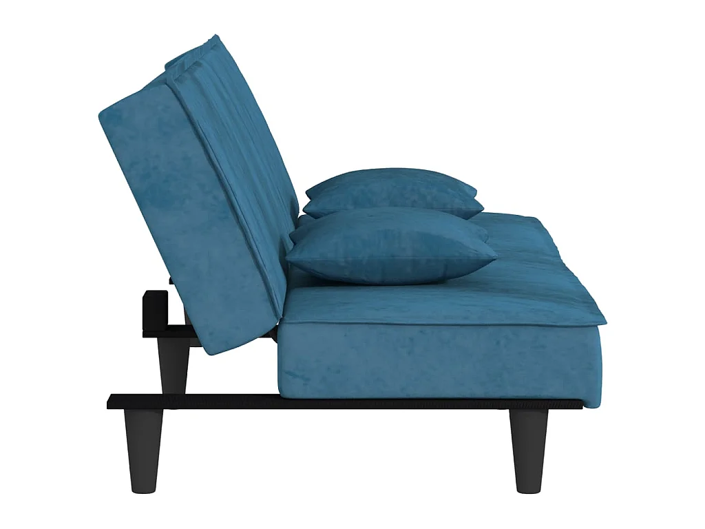 Canapé-lit bleu velours