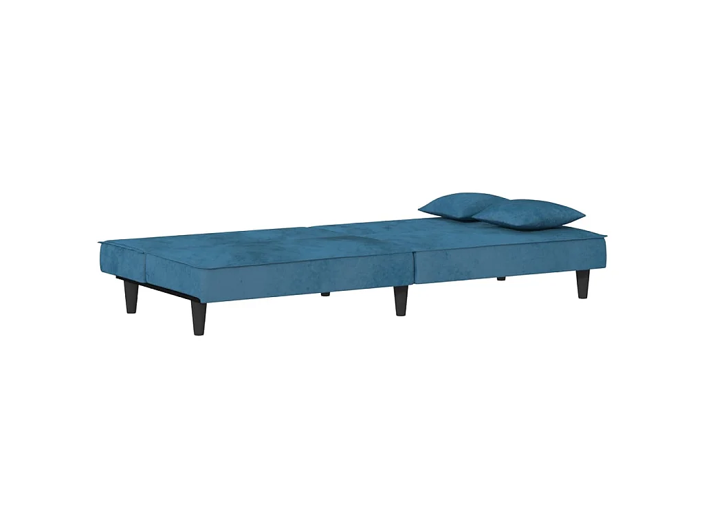 Canapé-lit bleu velours