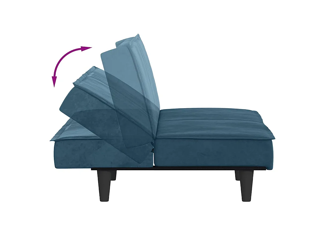 Canapé-lit bleu velours