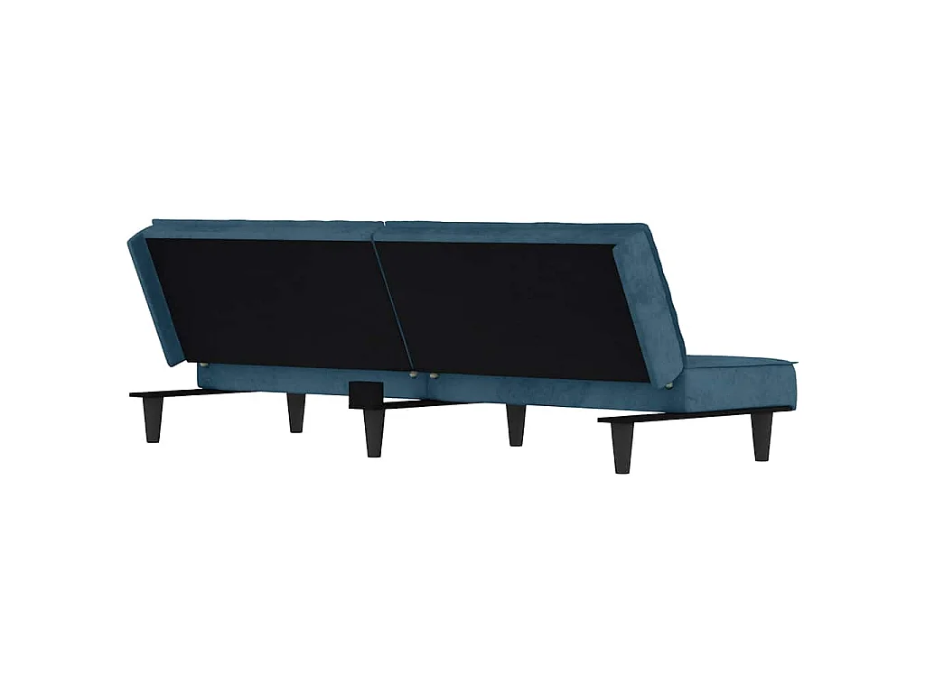 Canapé convertible clic-clac 2 places en velours bleu