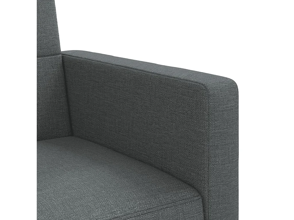 Sofá-cama com almofadões tecido cinzento-escuro