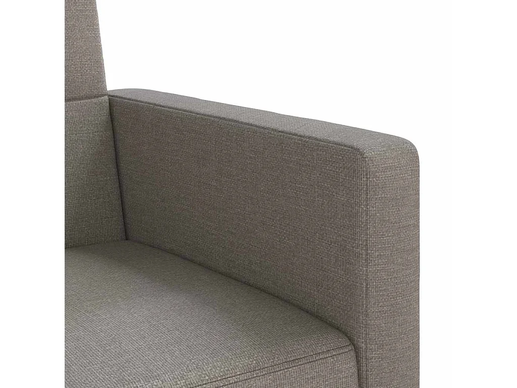 Sofá-cama com almofadões tecido cinzento-acastanhado