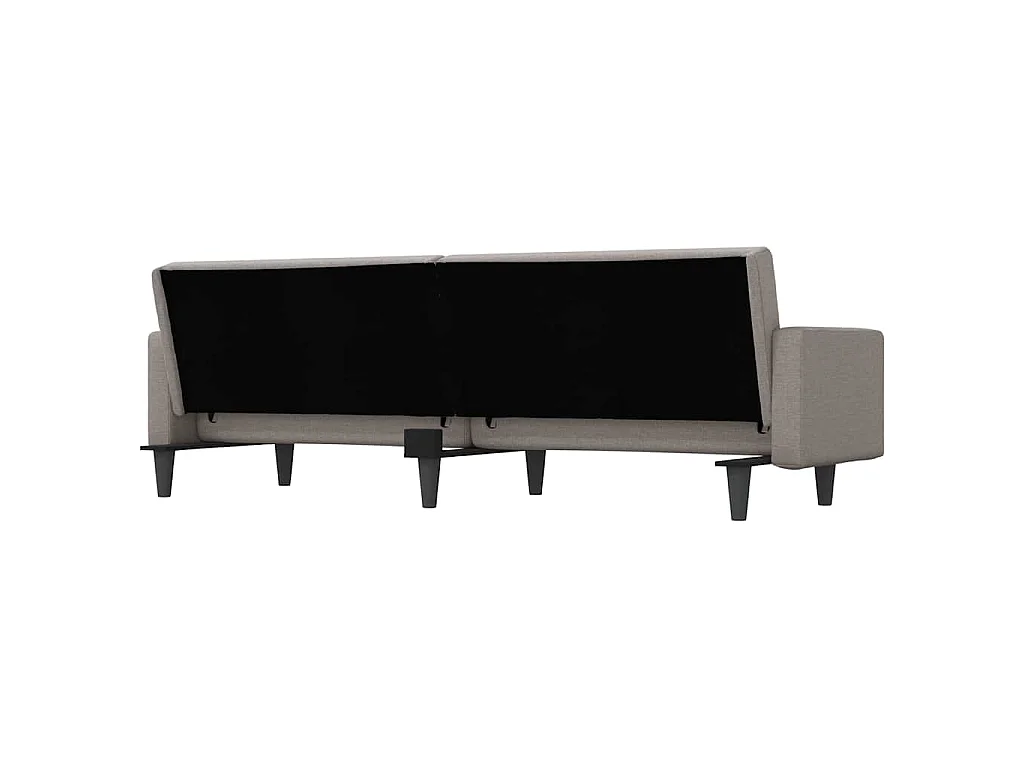 Canapé convertible clic-clac 2 places en tissu taupe