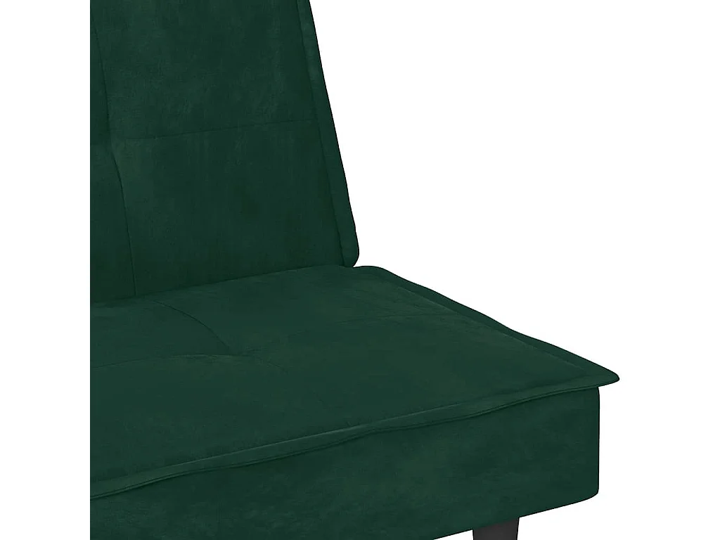 Canapé convertible clic-clac 2 places avec porte-gobelet en velours vert foncé