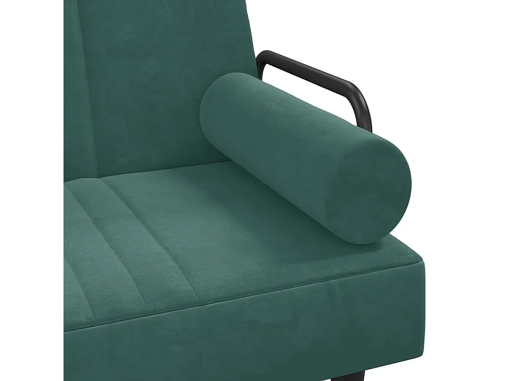 Canapé-lit en forme de L vert foncé 260x140x70 cm velours