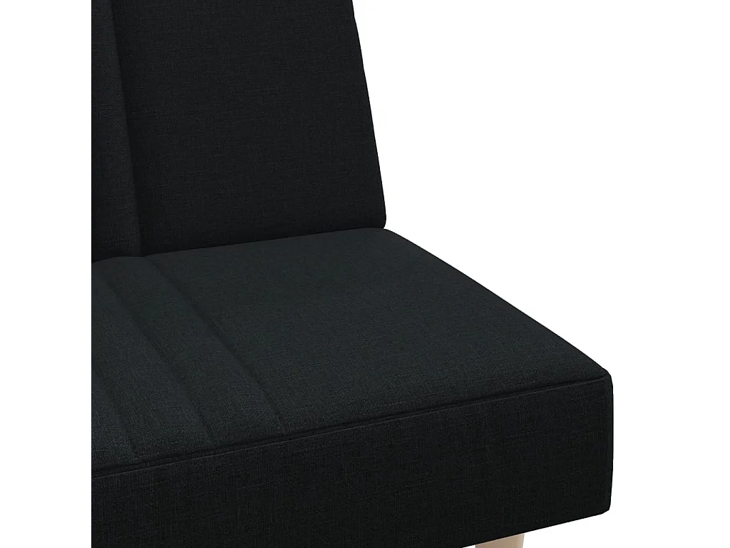 Canapé-lit en forme de L noir 255x140x70 cm tissu