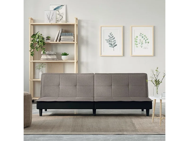 Schlafsofa Taupe Stoff