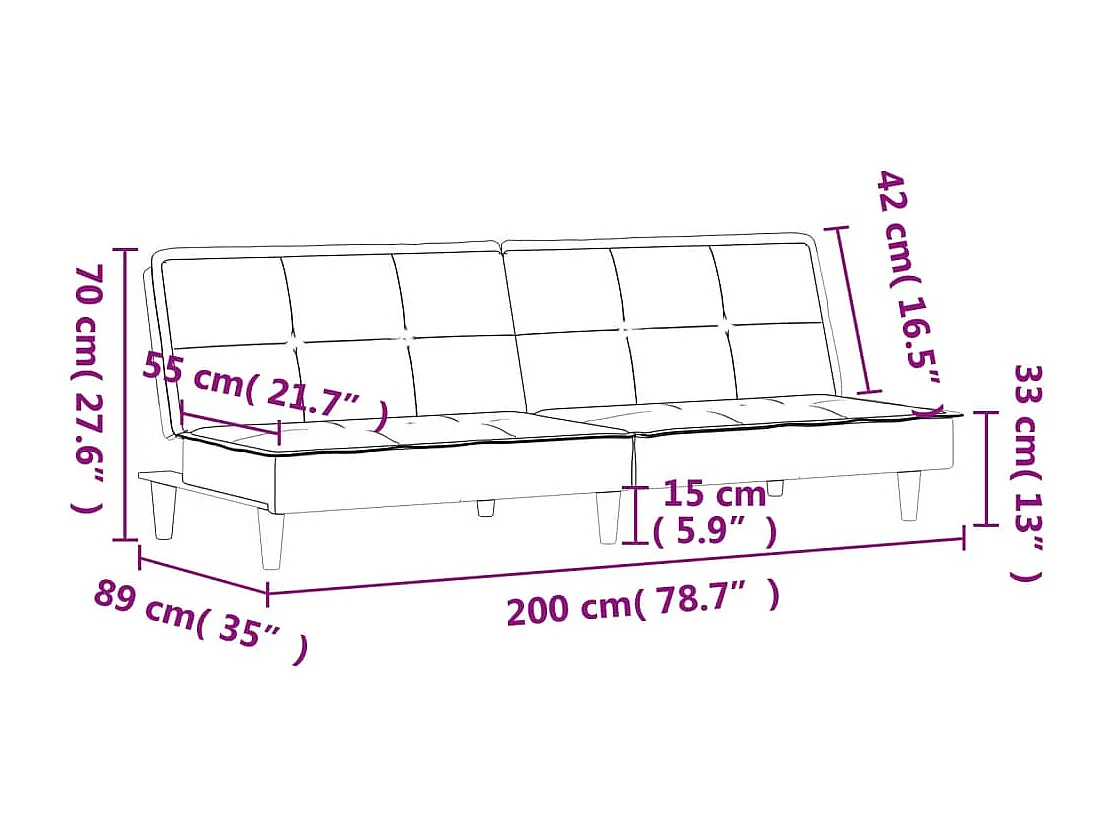 Schlafsofa Taupe Stoff
