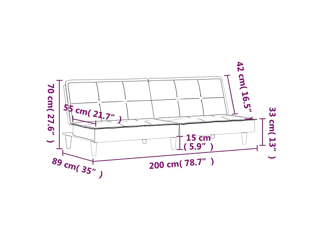 Slaapbank stof taupe