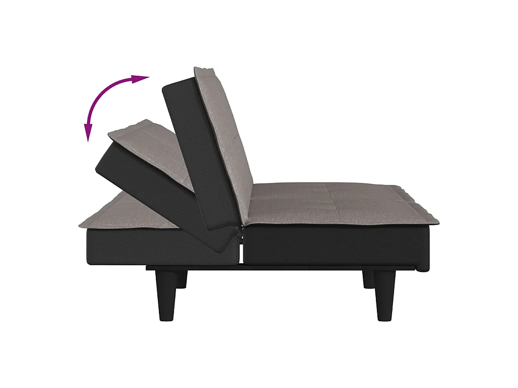 Canapé convertible clic-clac 2 places en tissu taupe