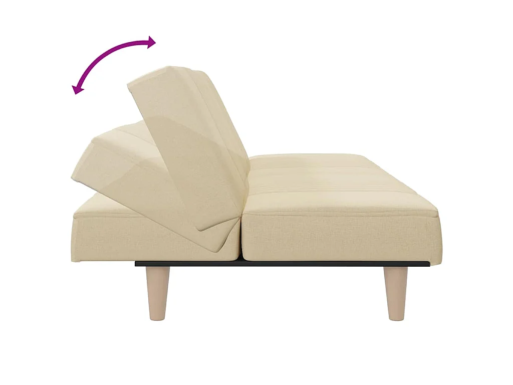 Divano Letto Crema in Tessuto