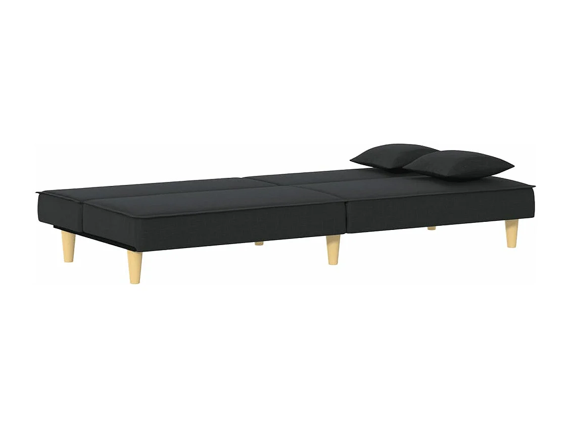 Divano Letto Nero in Tessuto