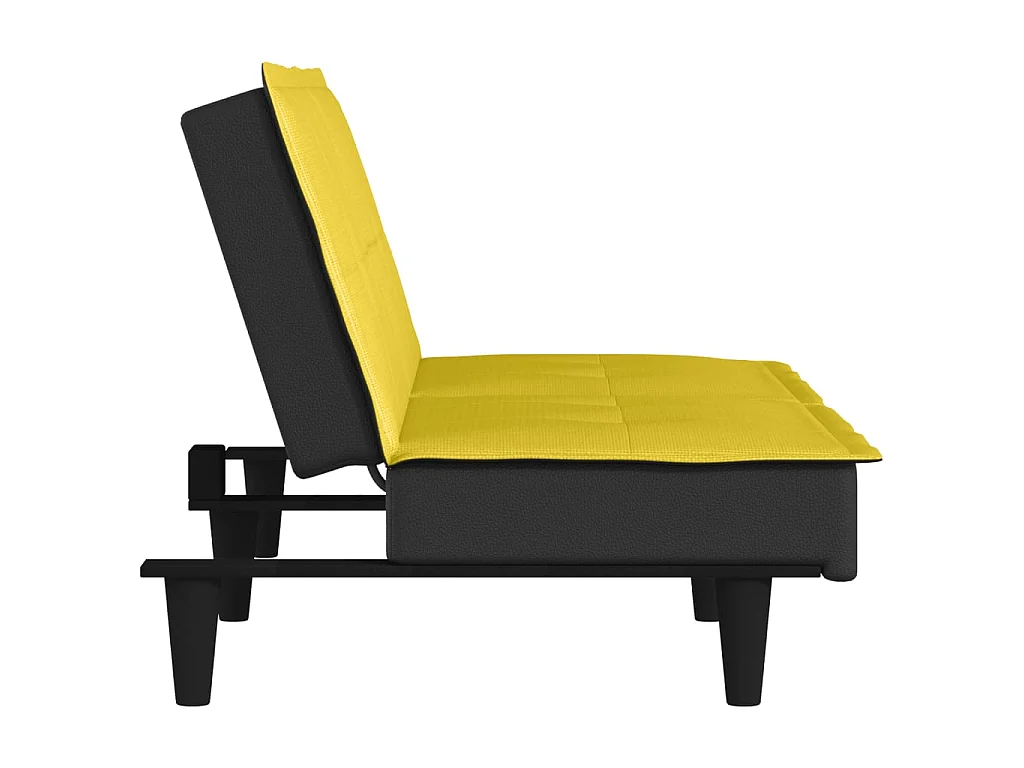 Canapé convertible clic-clac 2 places en tissu jaune