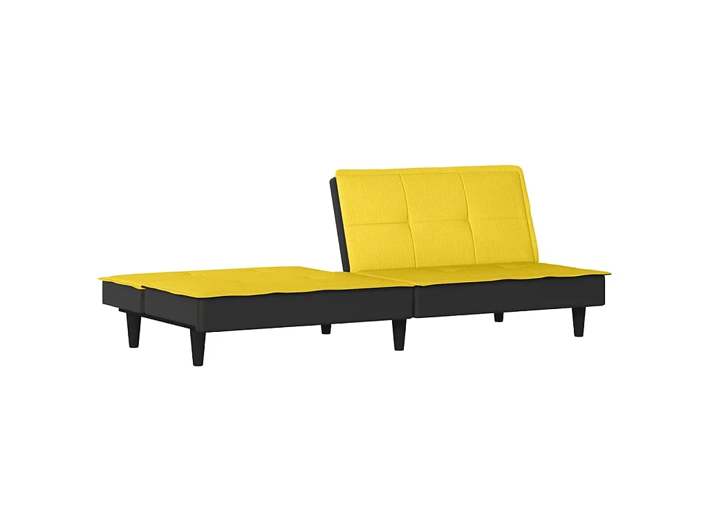 Canapé convertible clic-clac 2 places en tissu jaune