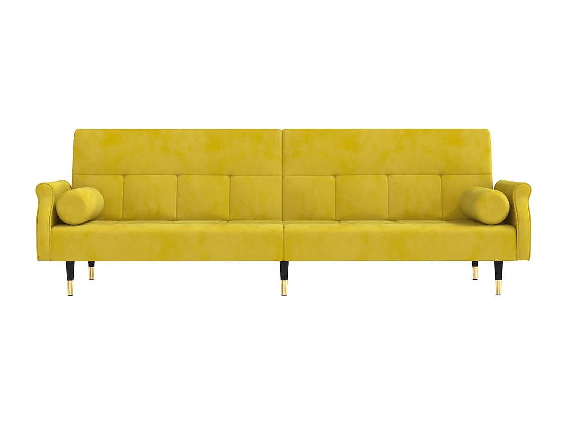 Slaapbank met kussens fluweel geel