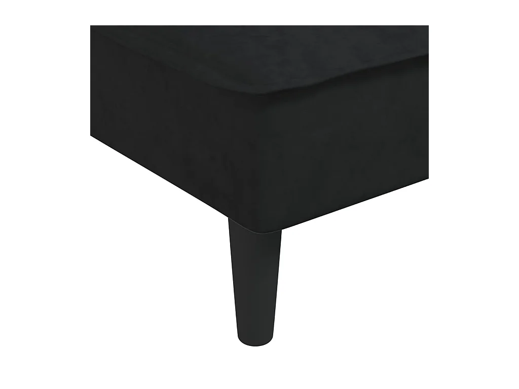 Schlafsofa in L-Form Schwarz 255x140x70 cm Samt