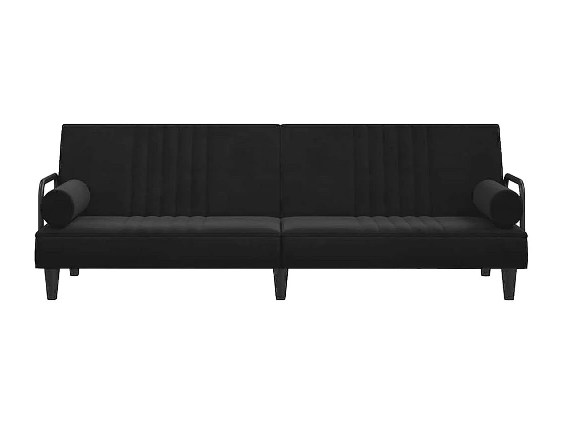 Schlafsofa mit Armlehnen Schwarz Samt