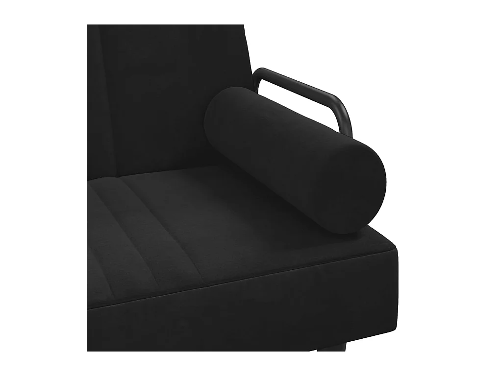 Divano Letto con Braccioli Nero in Velluto
