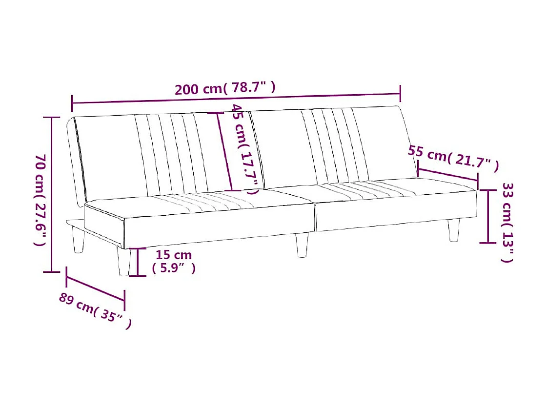 Canapé-lit jaune clair tissu