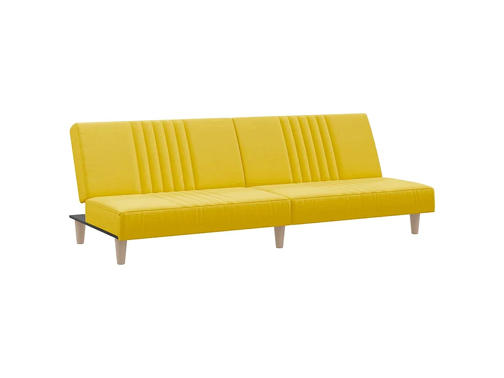 Sofá-cama tecido amarelo-claro
